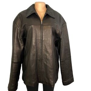 Boston Harbour Outdoor Wear Black Leather Jacket
